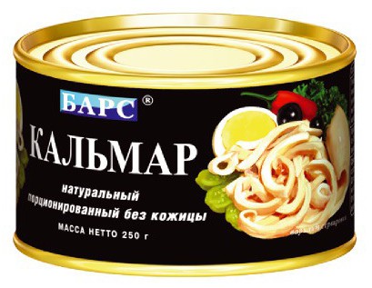 Кальмар натуральный порционированный без кожицы. Барс. Отзывы