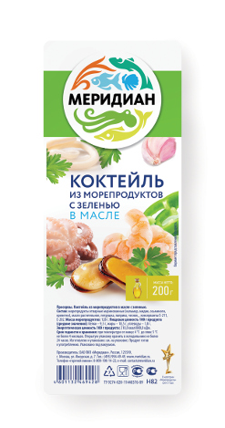 Коктейль из морепродуктов в масле с зеленью, 200 г. Меридиан. Отзывы