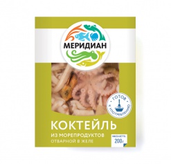 Коктейль из морепродуктов отварной в желе с оливками и лимоном. Меридиан. Отзывы