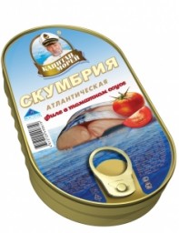 Филе скумбрии атлантической в томатном соусе. ТД "Восток". ТМ "Капитан Морей". Отзывы